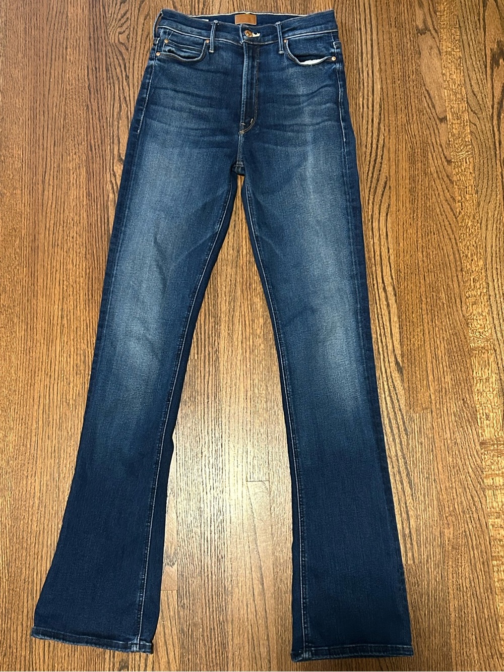 MOTHER High Waisted Runaway Flare Jeans 27 Charge Is In The Air